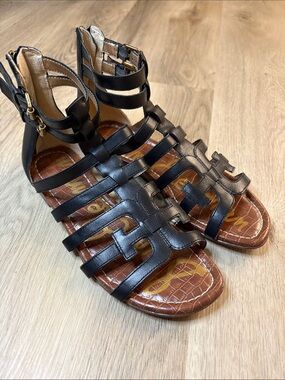 Sam Edelman Black Leather Berke Gladiator Sandals | Size 7 summer boho essential